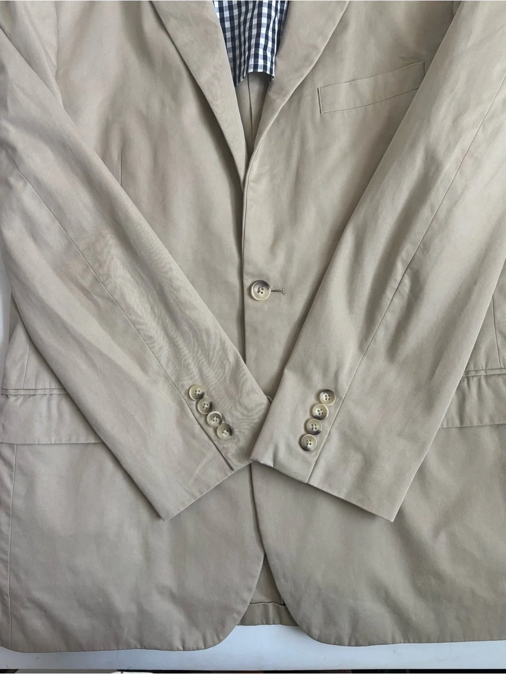 Brooks Brothers Men's 1818 Fitzgerald Fit Crespi  Suit Jacket Khaki Tan 42R/W36